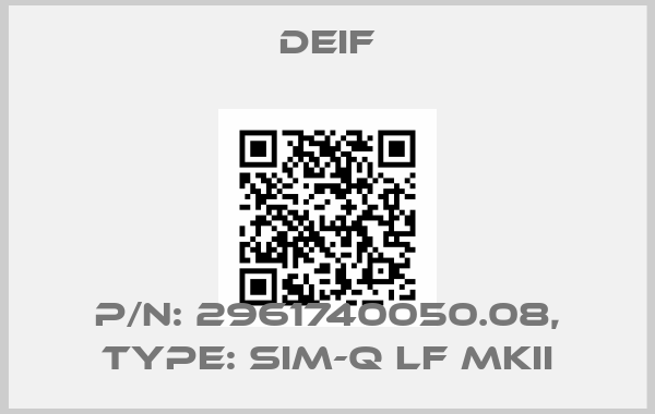 Deif-p/n: 2961740050.08, Type: SIM-Q LF MKIIprice
