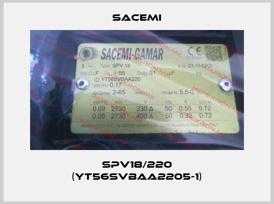 Sacemi-SPV18/220 (YT56SVBAA2205-1)price