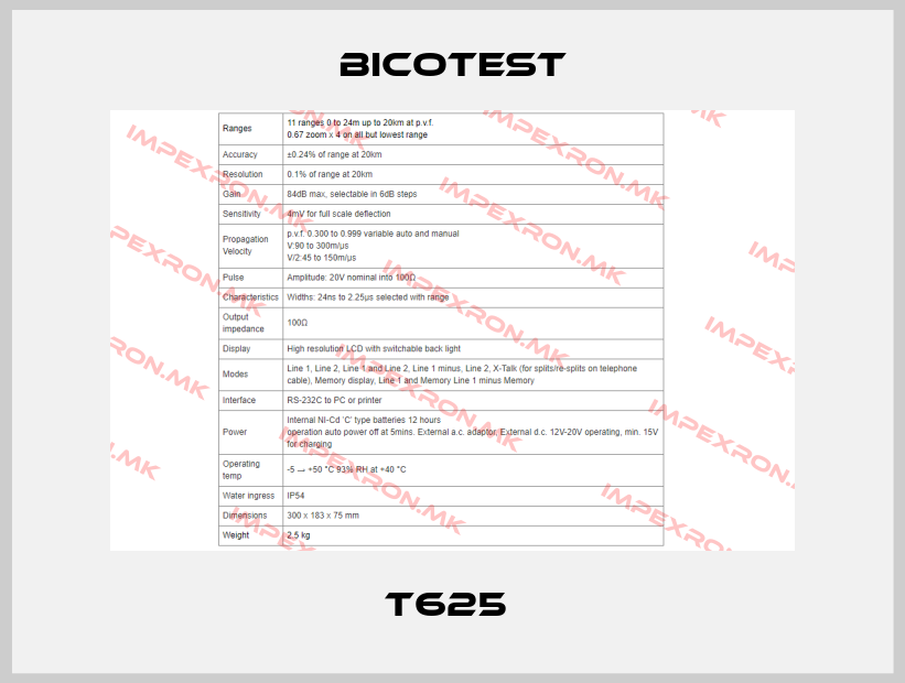 Bicotest-T625 price