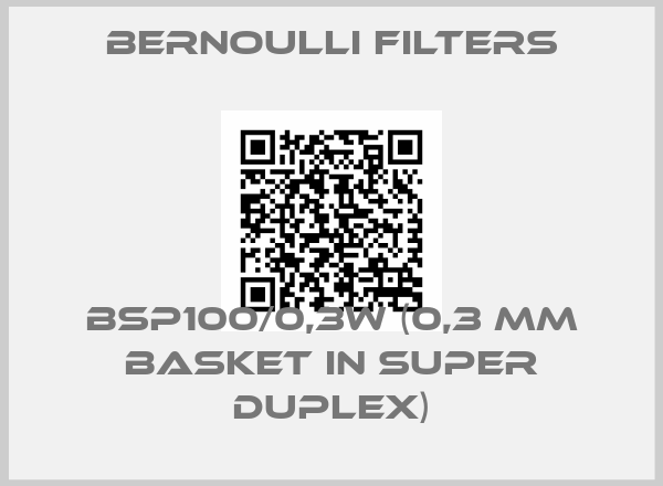 Bernoulli Filters-BSP100/0,3W (0,3 mm basket in Super Duplex)price