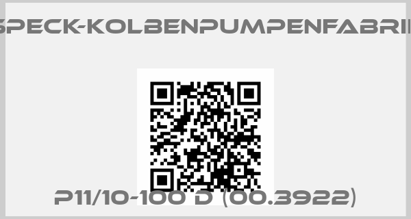 SPECK-KOLBENPUMPENFABRIK-P11/10-100 D (00.3922)price