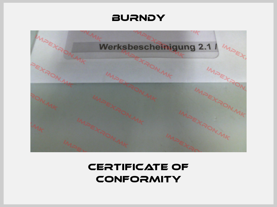 Burndy-Certificate of conformityprice