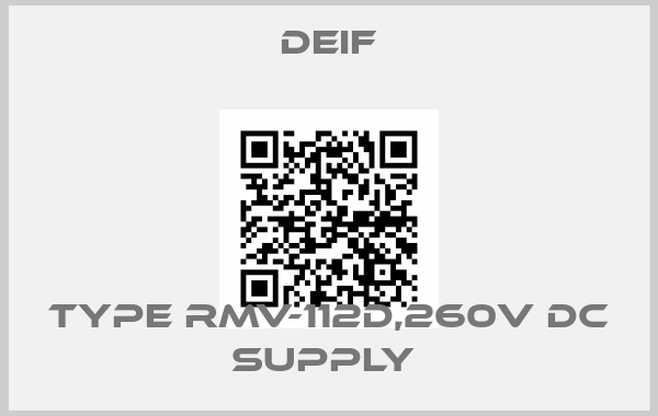 Deif-TYPE RMV-112D,260V DC SUPPLY price
