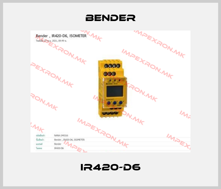 Bender-IR420-D6price