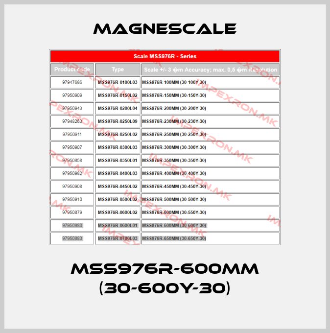 Magnescale-MSS976R-600MM (30-600Y-30)price