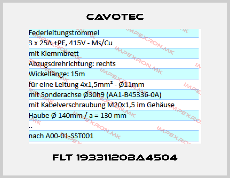 Cavotec-FLT 19331120BA4504price