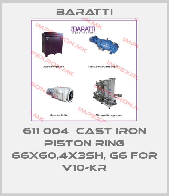 Baratti-611 004  cast iron piston ring 66x60,4x3SH, G6 for v10-krprice