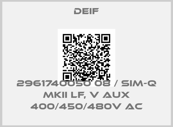 Deif-2961740050 08 / SIM-Q MKII LF, V aux 400/450/480V ACprice