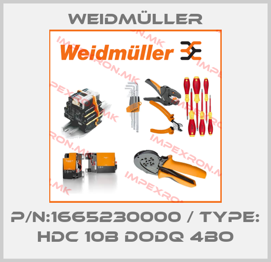 Weidmüller-P/N:1665230000 / TYPE: HDC 10B DODQ 4BOprice