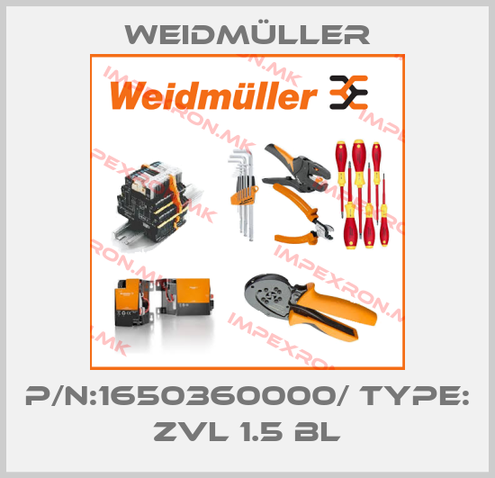 Weidmüller-P/N:1650360000/ TYPE: ZVL 1.5 BLprice