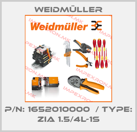 Weidmüller-P/N: 1652010000  / TYPE: ZIA 1.5/4L-1Sprice
