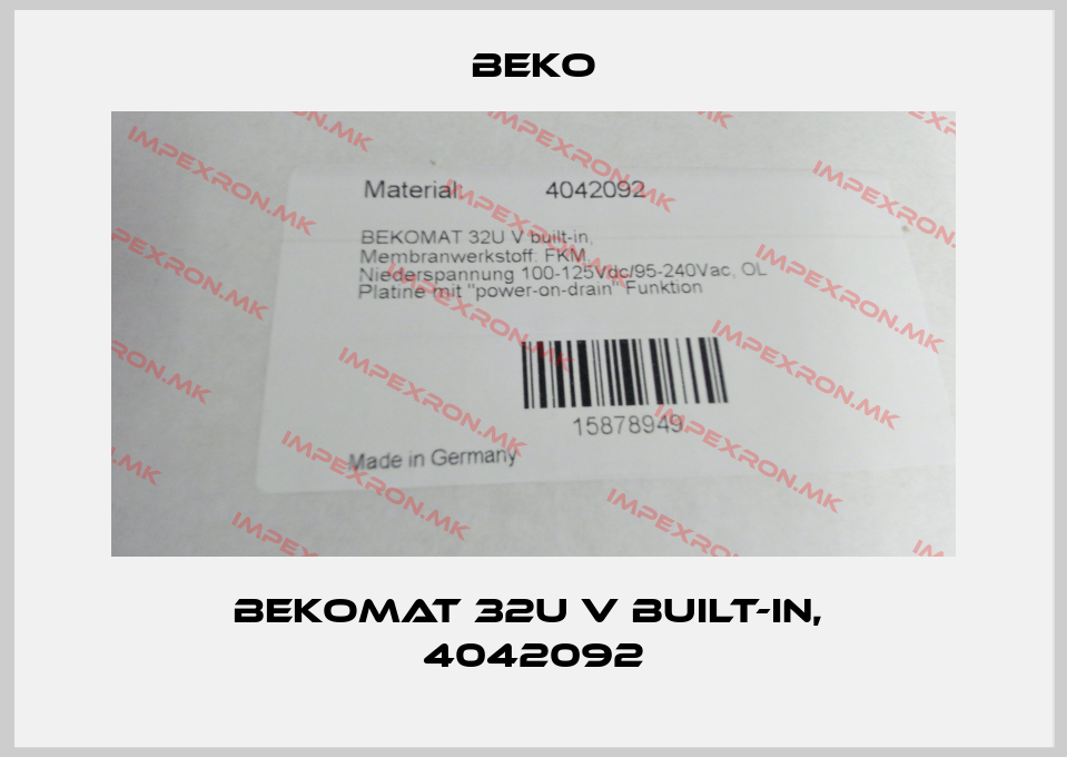 Beko-BEKOMAT 32U V built-in,  4042092price