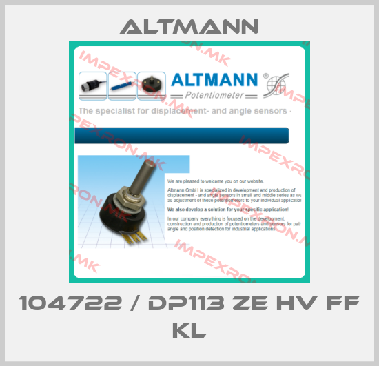 ALTMANN-104722 / DP113 Ze Hv Ff KLprice