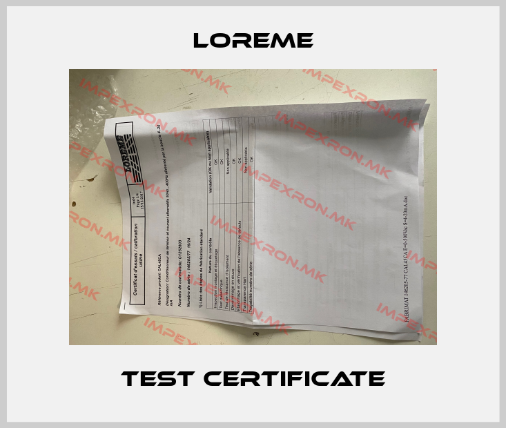 Loreme-Test certificateprice