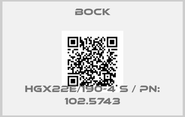 Bock-HGX22E/190-4 S / PN: 102.5743price