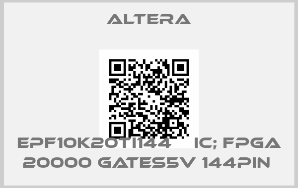 Altera-EPF10K20TI144    IC; FPGA 20000 GATES5V 144PIN price