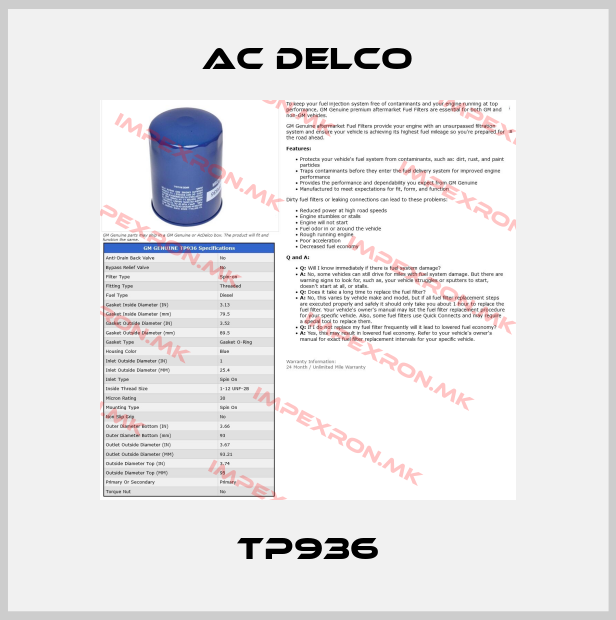 AC DELCO-tp936price