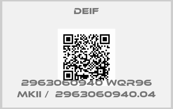 Deif-2963060940 WQR96 MKII /  2963060940.04price