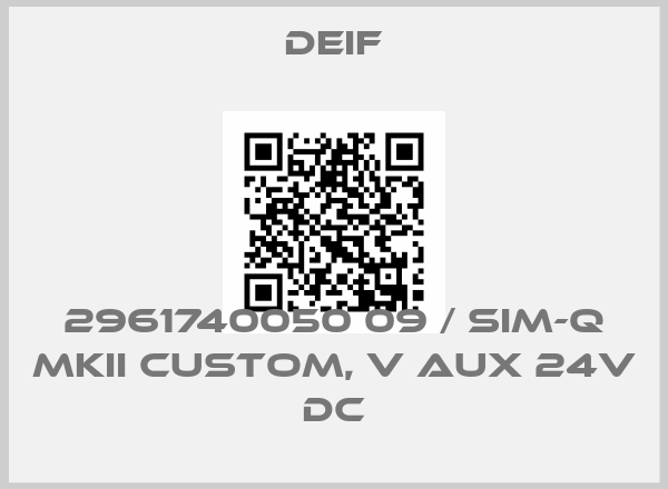 Deif-2961740050 09 / SIM-Q MKII CUSTOM, V aux 24V DCprice