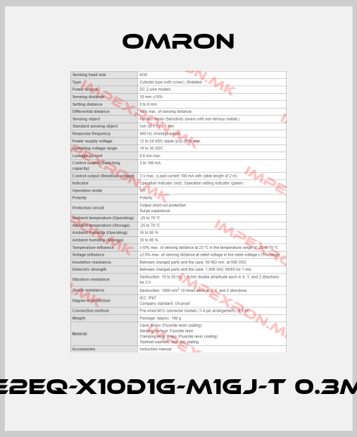 Omron-E2EQ-X10D1G-M1GJ-T 0.3Mprice