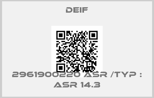 Deif-2961900220 ASR /Typ : ASR 14.3price