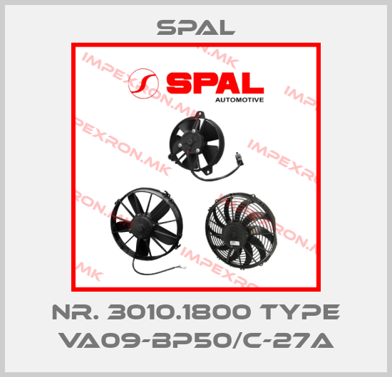 SPAL-Nr. 3010.1800 Type VA09-BP50/C-27Aprice