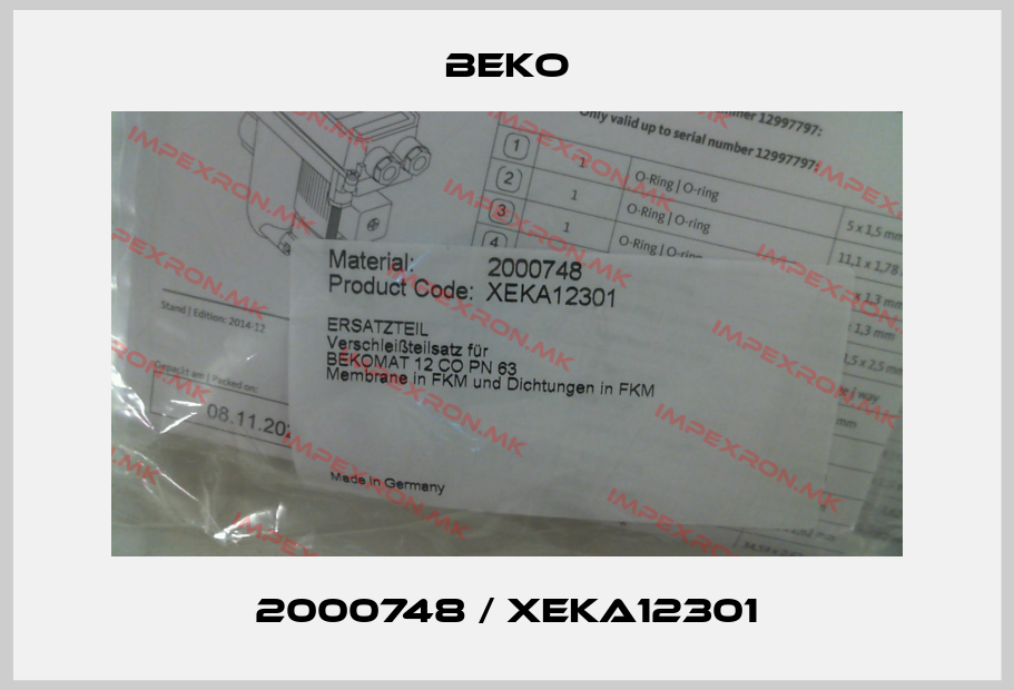 Beko-2000748 / XEKA12301price