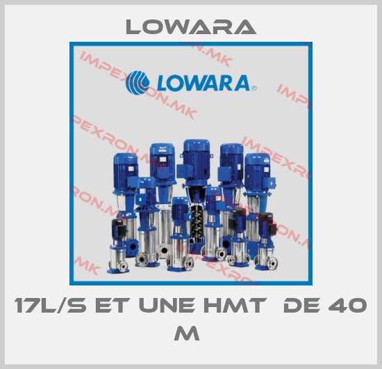 Lowara-17L/S ET UNE HMT  DE 40 M price