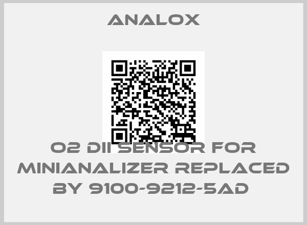 Analox-O2 DII Sensor for minianalizer replaced by 9100-9212-5AD price