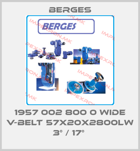 Berges-1957 002 800 0 WIDE V-BELT 57X20X2800LW 3° / 17° price