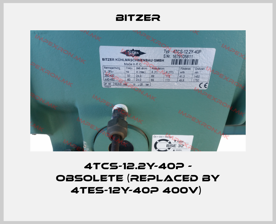 Bitzer-4TCS-12.2Y-40P - obsolete (replaced by 4TES-12Y-40P 400V) price