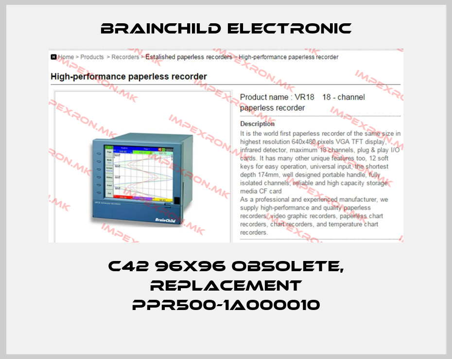 Brainchild Electronic-C42 96X96 obsolete, replacement PPR500-1A000010price