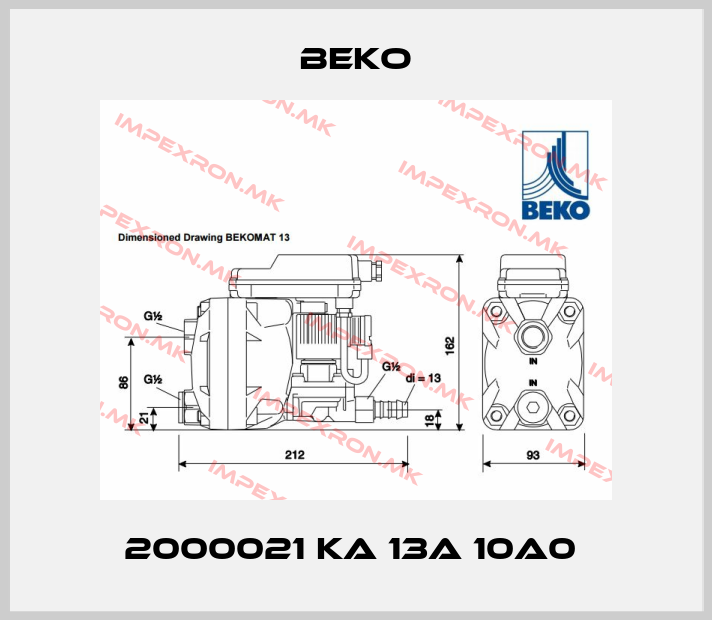Beko-2000021 KA 13A 10A0 price
