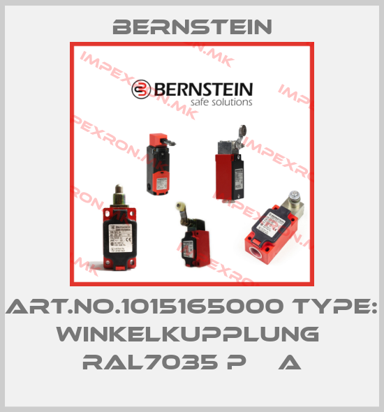 Bernstein-Art.No.1015165000 Type: WINKELKUPPLUNG  RAL7035 P    Aprice