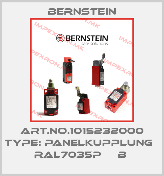 Bernstein-Art.No.1015232000 Type: PANELKUPPLUNG   RAL7035P     B price
