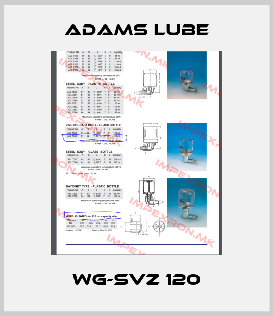 Adams Lube-WG-SVZ 120price