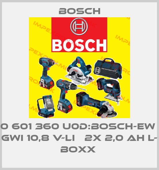 Bosch-0 601 360 U0D:BOSCH-EW     GWI 10,8 V-LI   2X 2,0 AH L- BOXX price