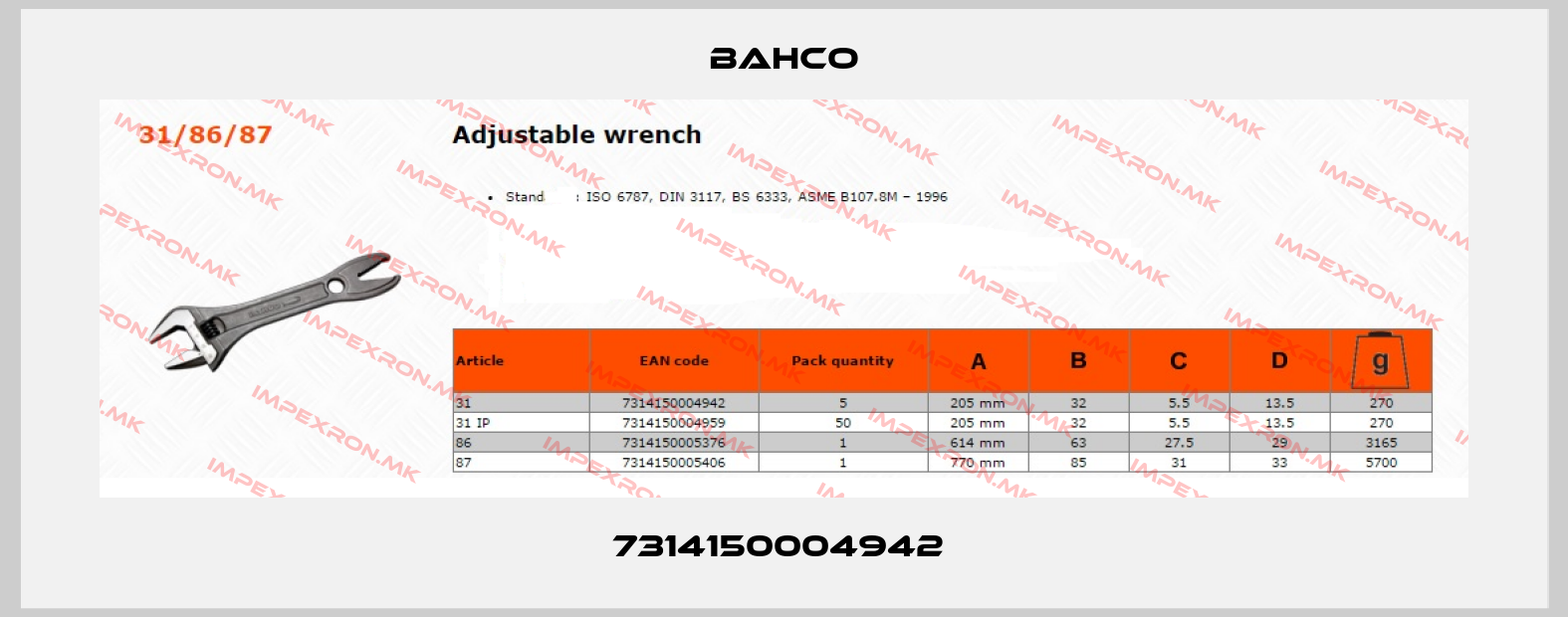 Bahco-7314150004942 price