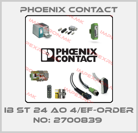 Phoenix Contact-IB ST 24 AO 4/EF-ORDER NO: 2700839 price