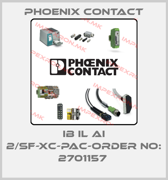 Phoenix Contact-IB IL AI 2/SF-XC-PAC-ORDER NO: 2701157 price